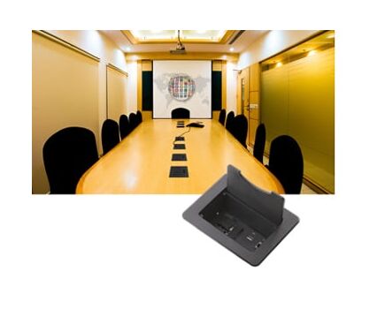 TBUS-5XL(B) Table Top Enclosure, Black Sand Blasted Anodized Aluminium, Manually Retracting Lid, Colour: Black