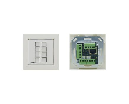 RC-308/EU-80/86(W) 8-button PoE and I/O Control Keypad, EU & UK–size with EU & UK White Frames, Colour: White, Version: EU 80/86 Version, 3 image